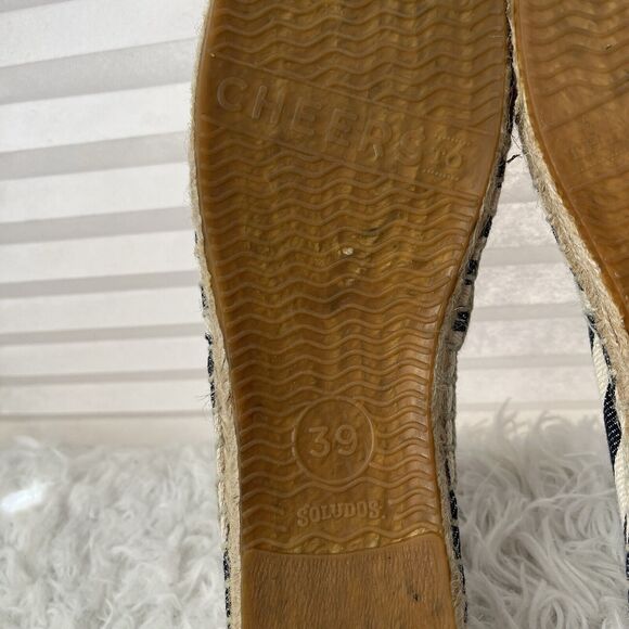 Soludos Striped Canvas Spadrilles Flat Shoes nautical canvas size EU 39/US 9 - Picture 8 of 8